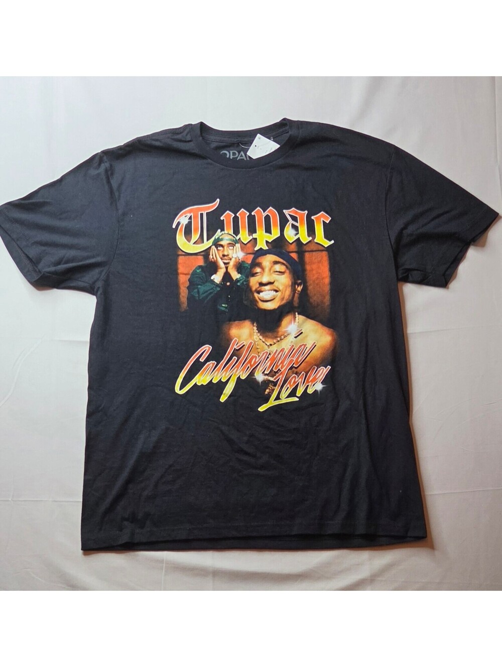 Tupac Shakur California Love Graphic Tee Shirt Large NWT Black 2Pac Cotton